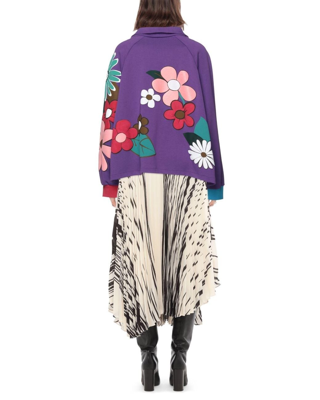 Dolce & Gabbana Purple Printed Long-Sleeve Turtleneck T-Shirt