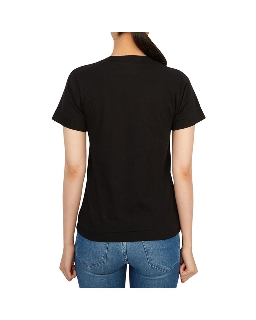 COMME DES GARÇONS PLAY Black Logo Embroidered Crew Neck T-Shirt