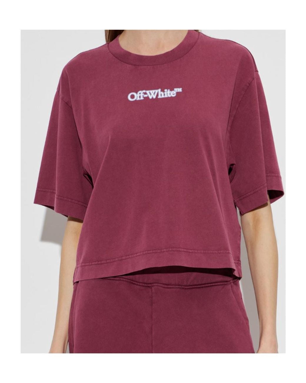Off-White c/o Virgil Abloh Red Crew-Neck T-Shirt