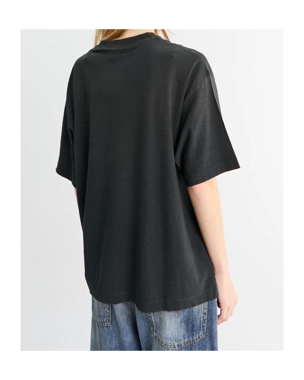 Acne Black Logo-Printed Crewneck T-Shirt for men