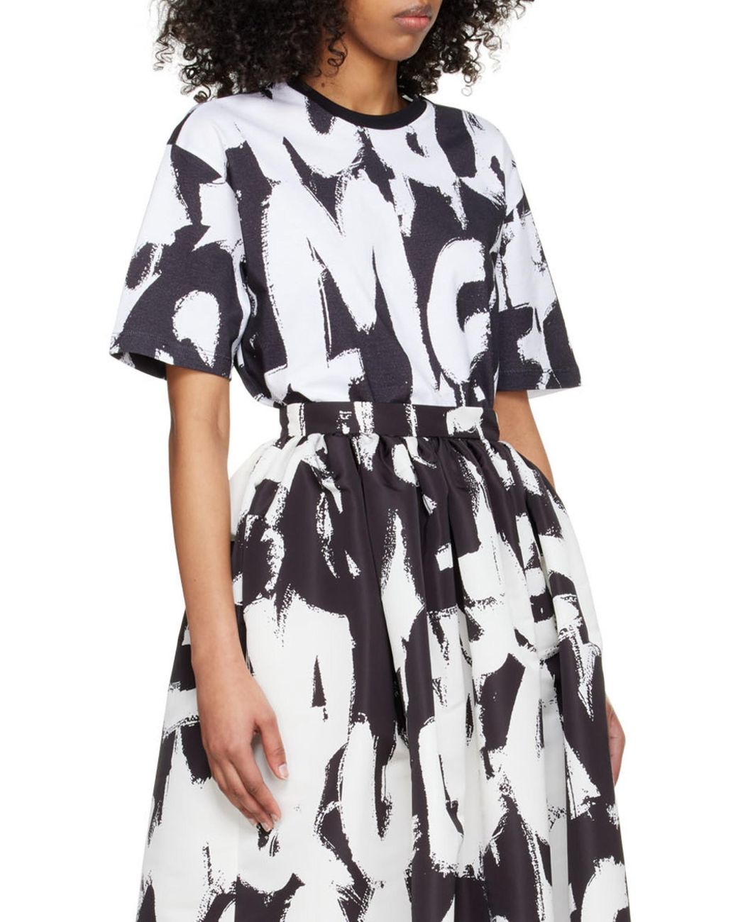 McQueen Black Graphic Printed Crewneck T-Shirt