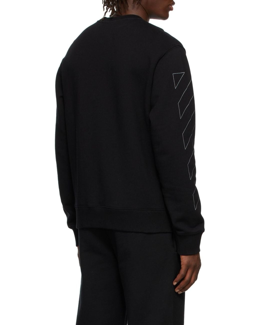 Off-White c/o Virgil Abloh Black Diag Outline Crew-Neck Sweatshirt for men
