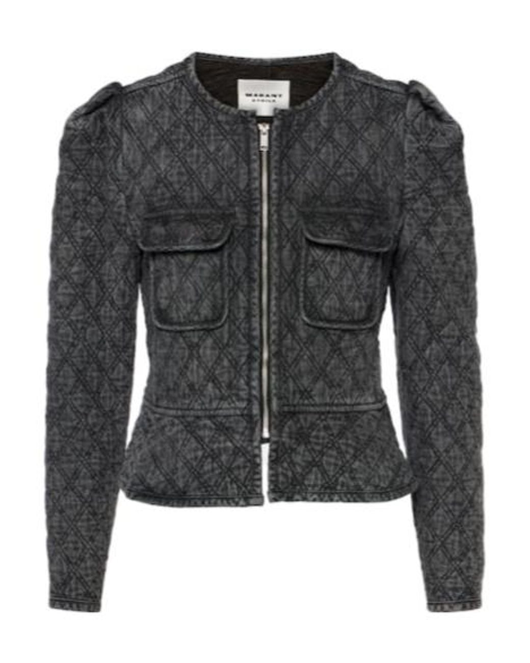 Isabel Marant Black Quilted Denim Jacket