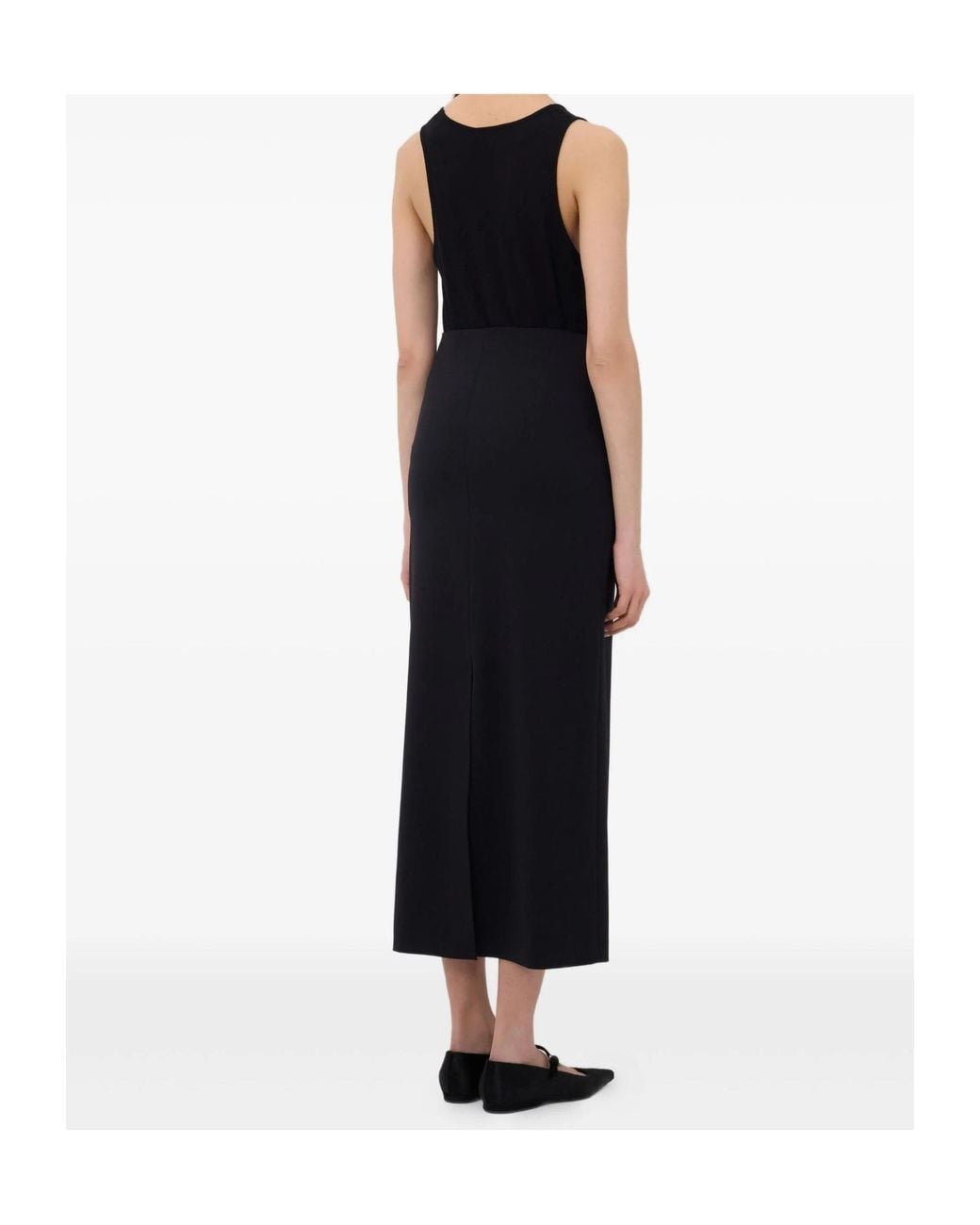 Loulou de Saison Black Straight-Fit Skirt With A Back Slit