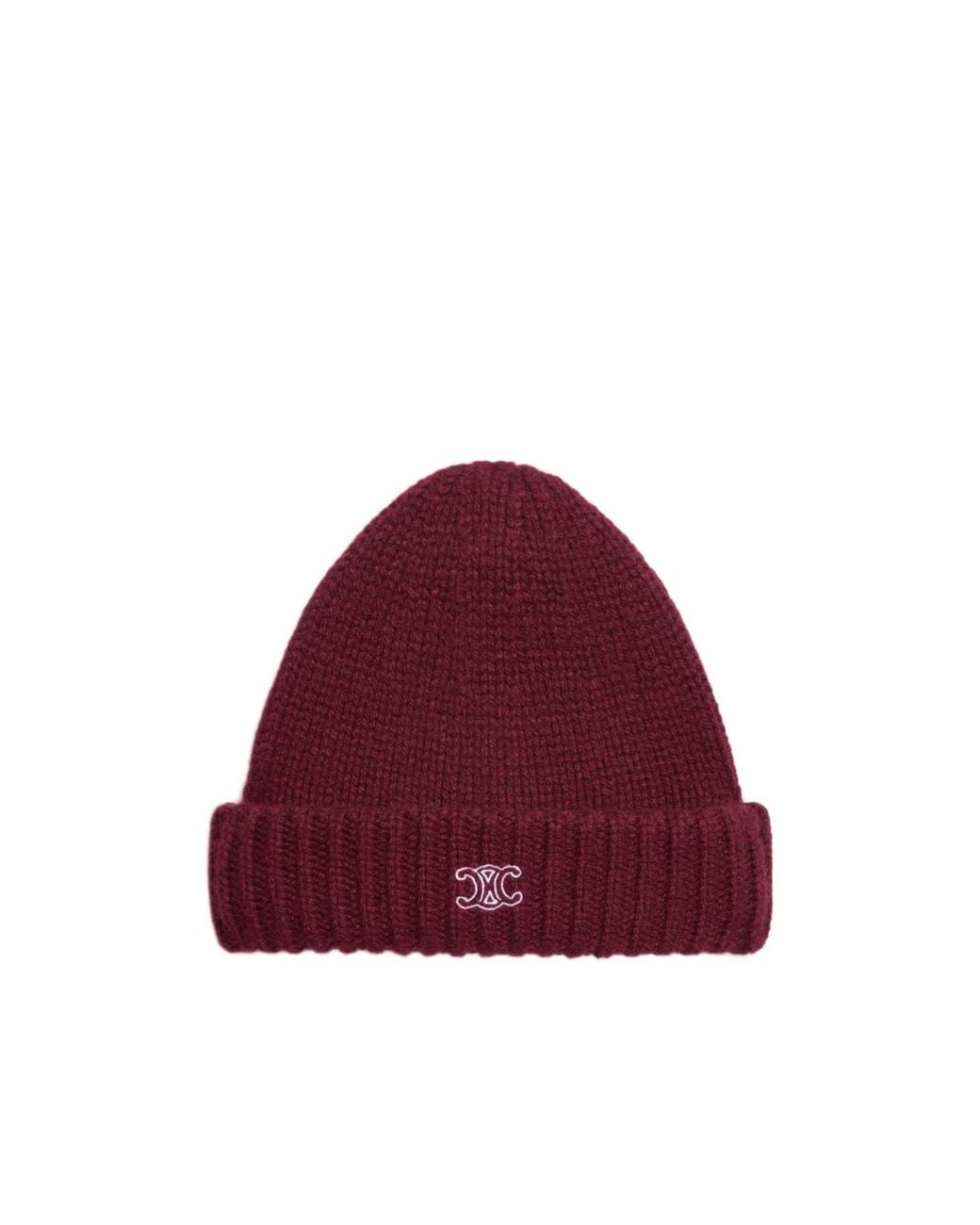 Céline Red Knit Travel Beanie