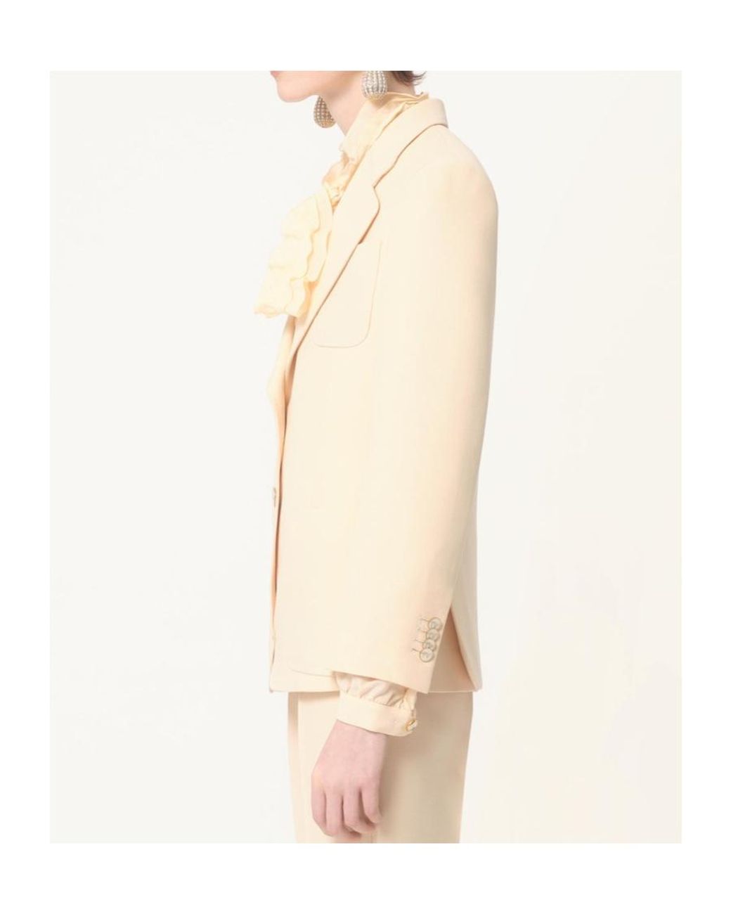 Valentino Natural Crepe Couture Single-Breasted Blazer