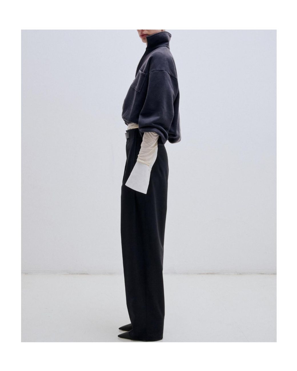 DARKPARK Blue Alva Cropped Zip-Up Sweatshirt
