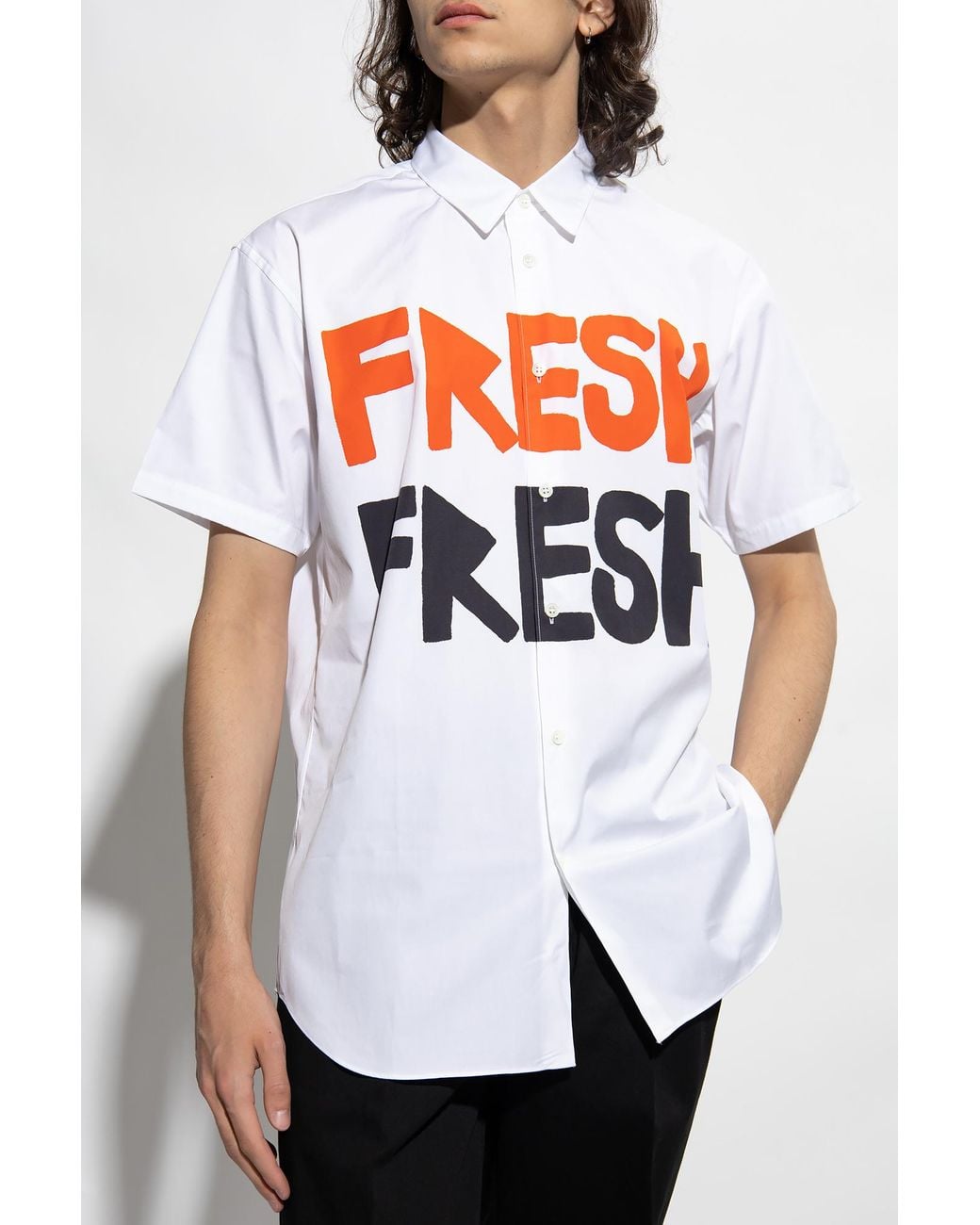 Comme des Garçons White Lapel Shirt for men