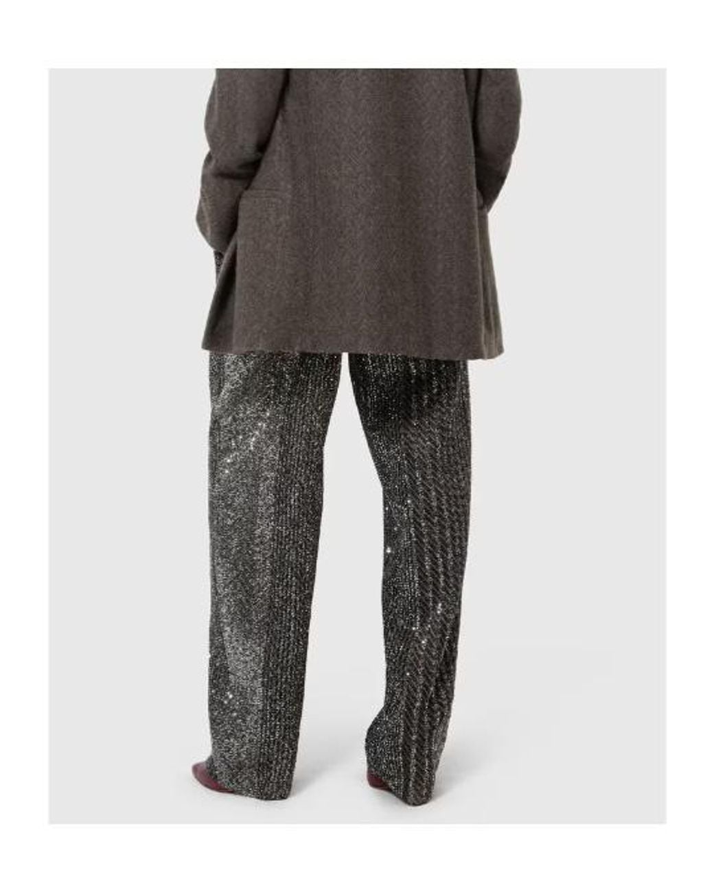 Missoni Gray Lamé Sequin Wide-Leg Pants