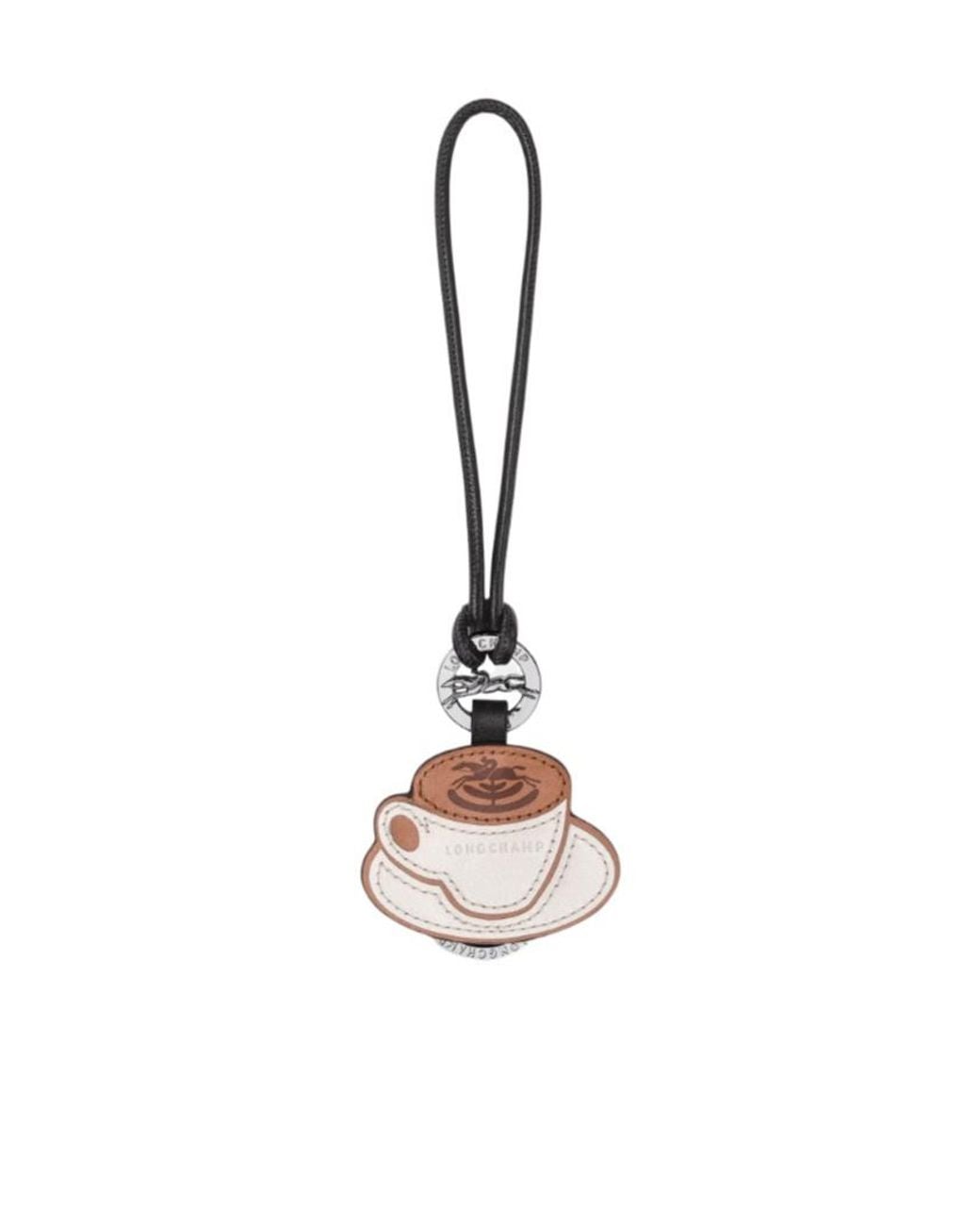 Longchamp White Coffee Shaped Key Ring for men