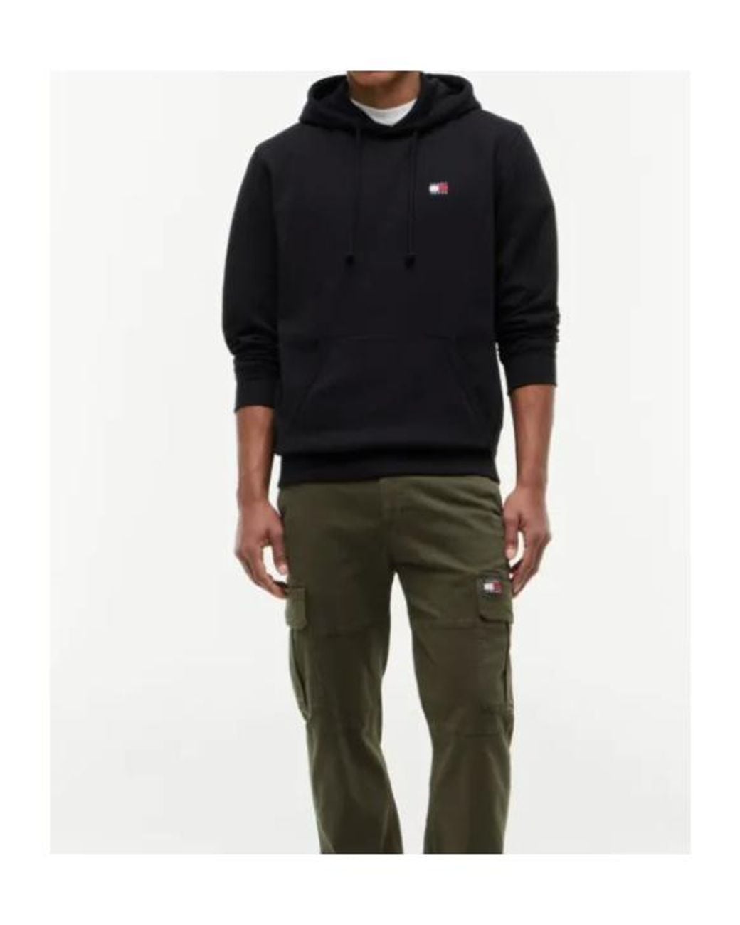 Tommy Hilfiger Black Tommy Badge Brushed Terry Hoody for men