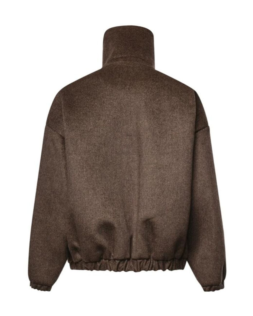 Frankie Shop Brown High-Neck Long-Sleeve Casual Jacket