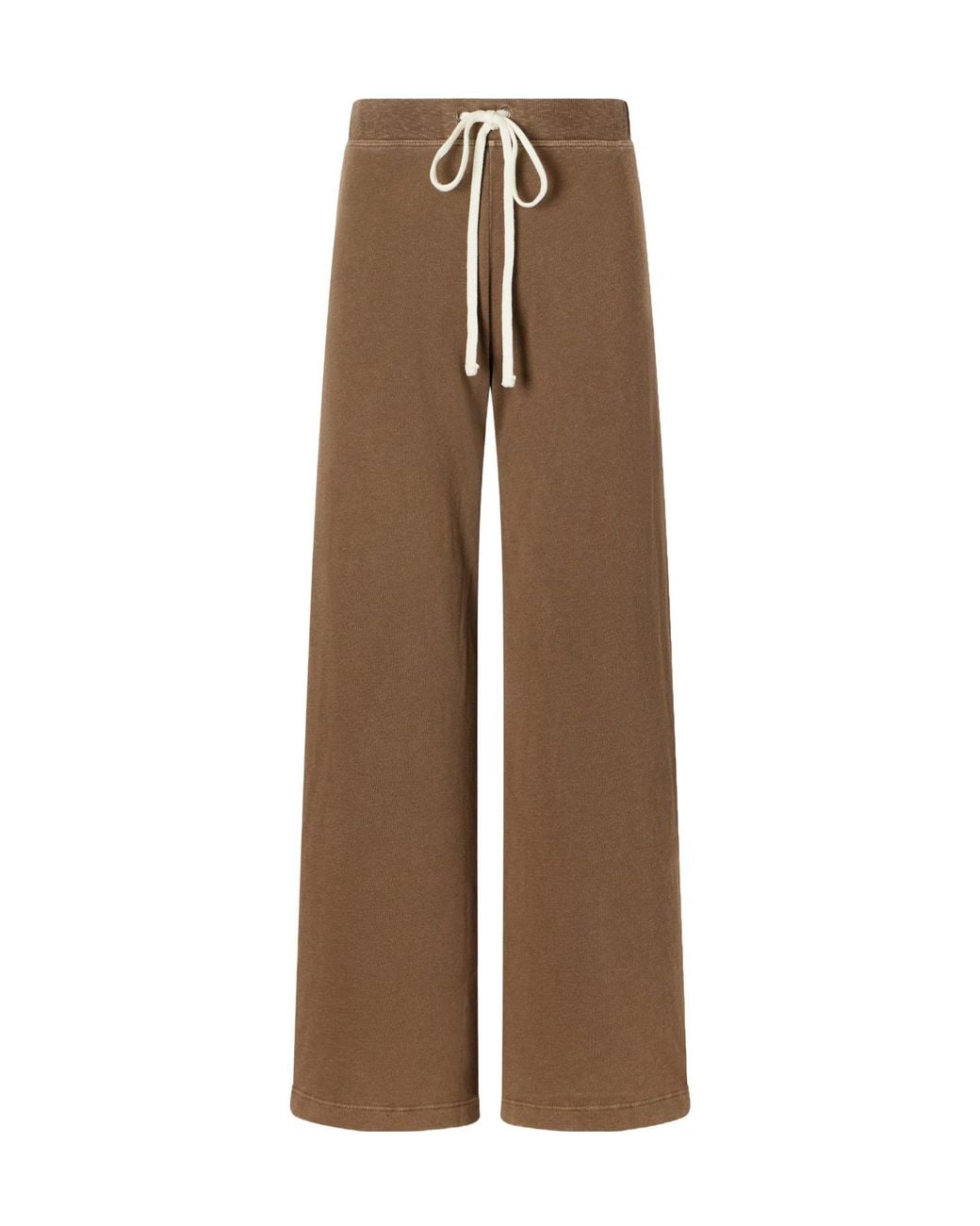 James Perse Brown Cotton-Terry Wide-Leg Track Pants