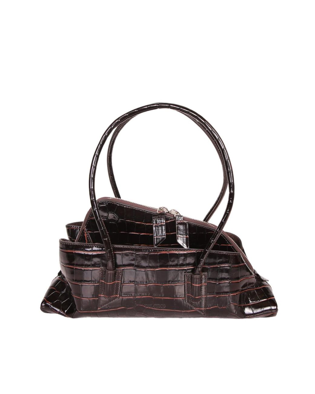 The Attico Black The Embossed Zipped Tote Bag