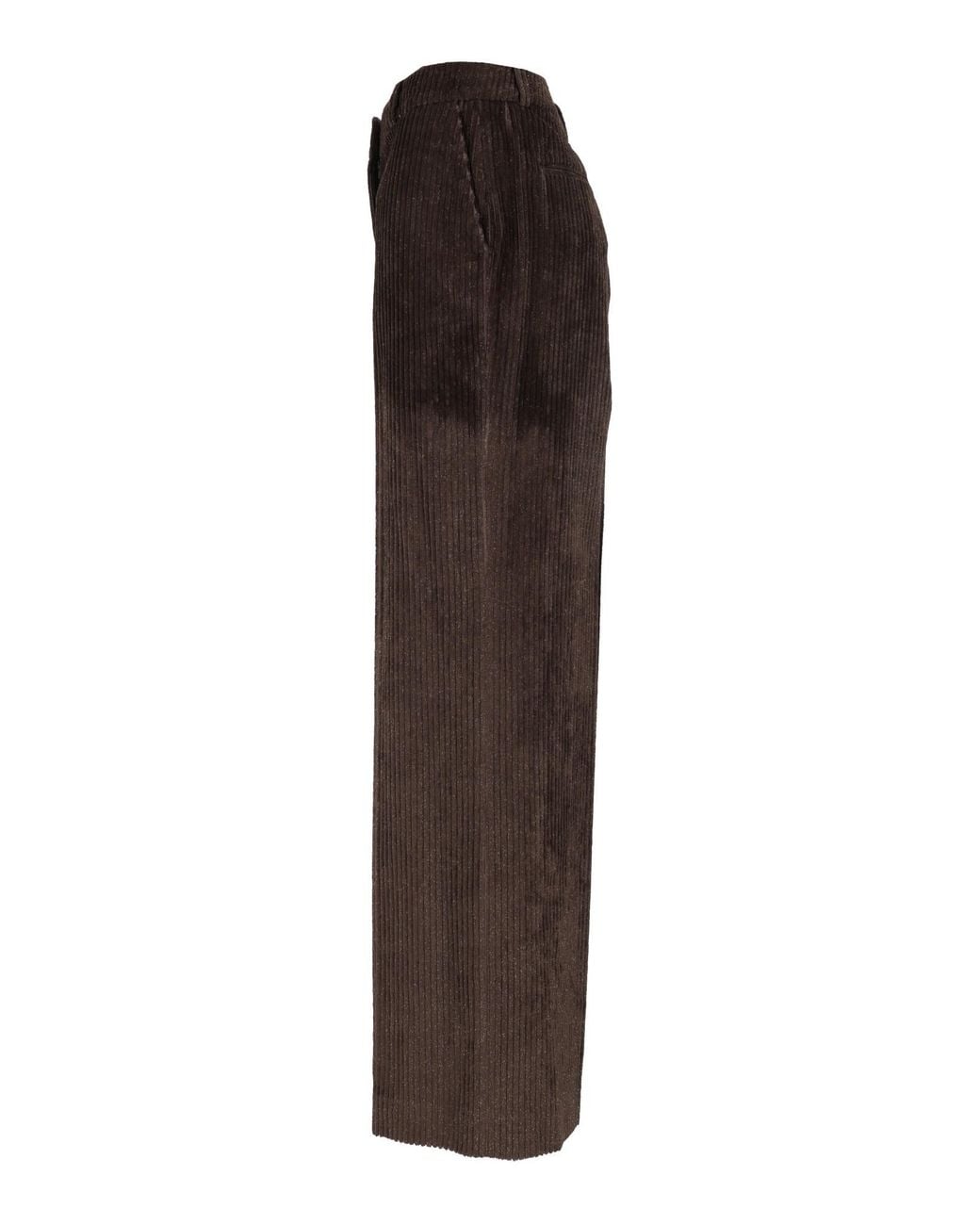 Peserico Brown Corduroy Wide-Leg Casual Trousers