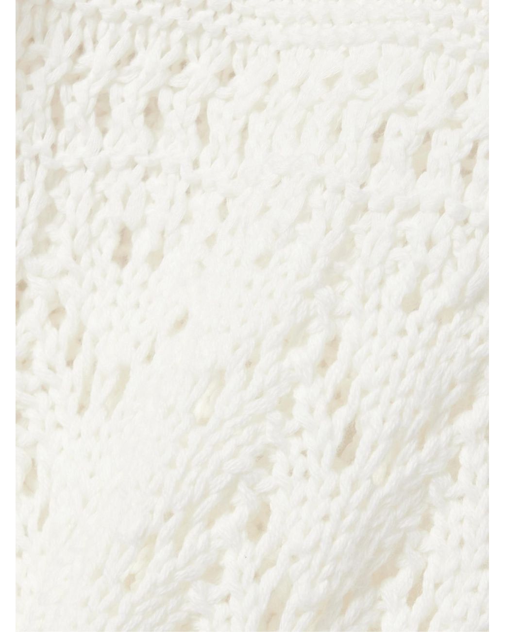 LoveShackFancy White Crocheted Cotton Flared Pants