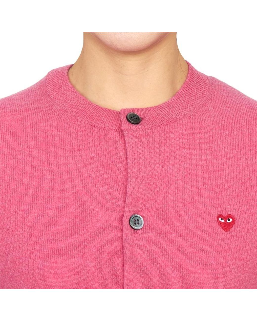 COMME DES GARÇONS PLAY Pink Wool Cardigan