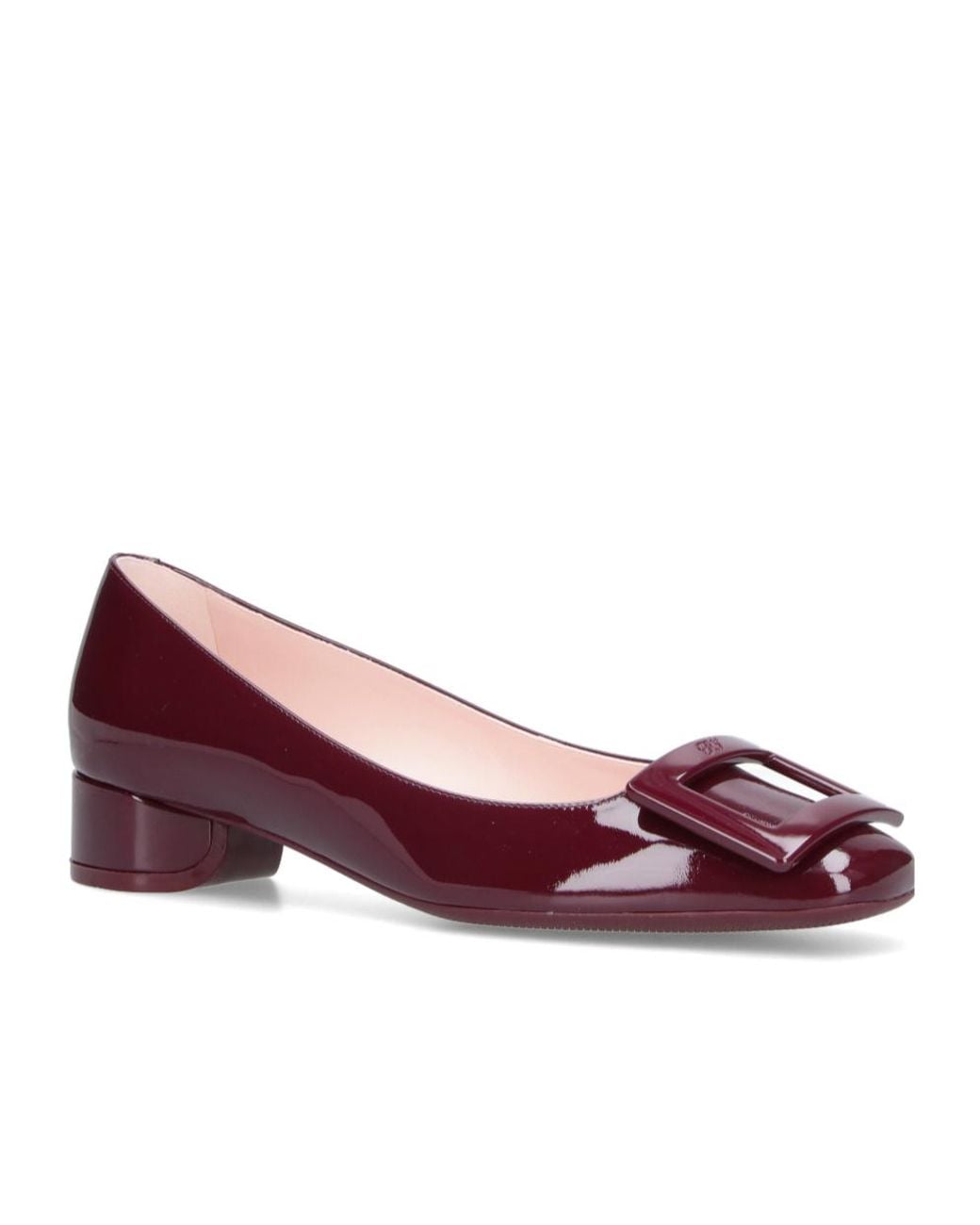 Roger Vivier Purple Buckle Block Heel Pumps
