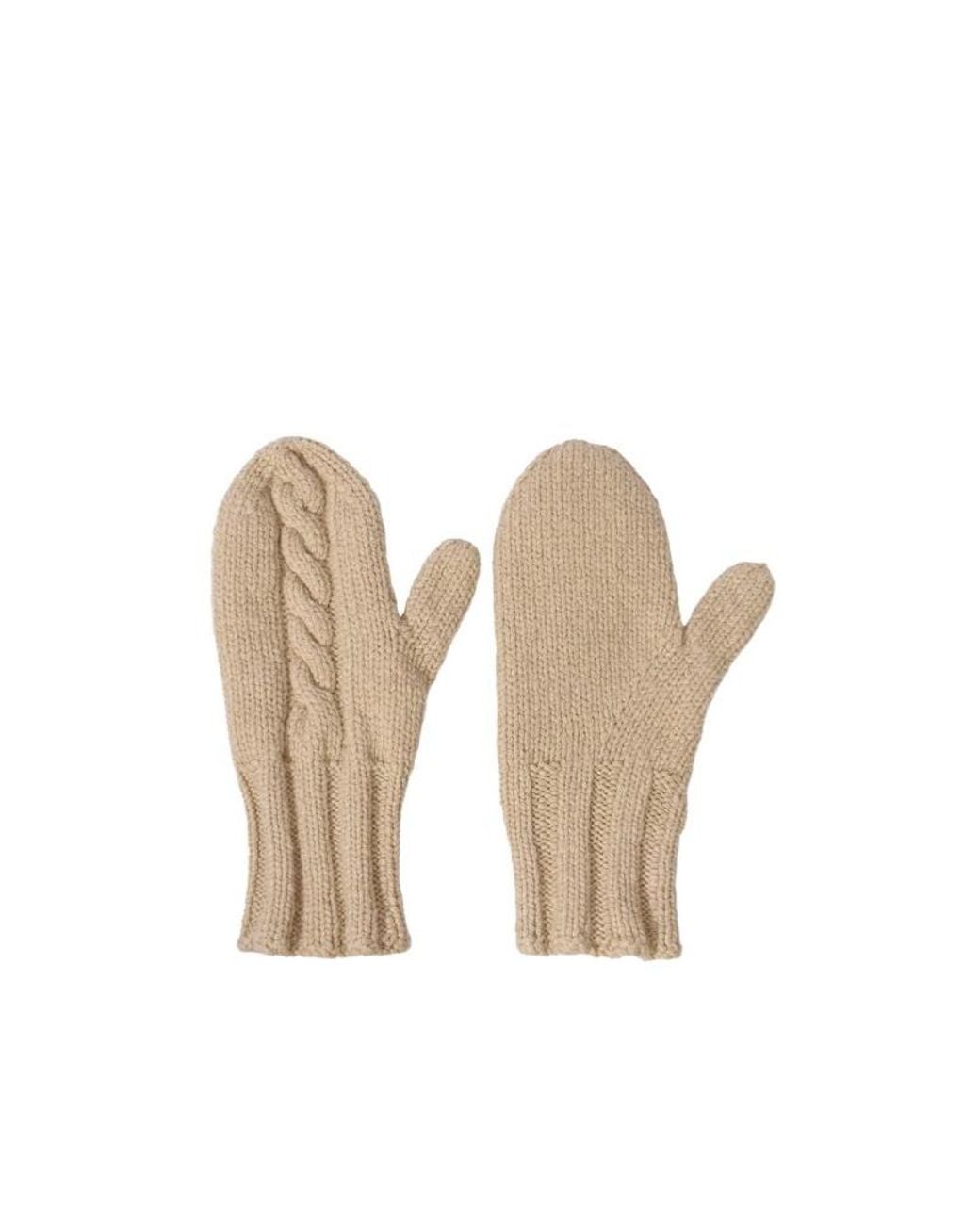 Malo White Cable-Knit Gloves