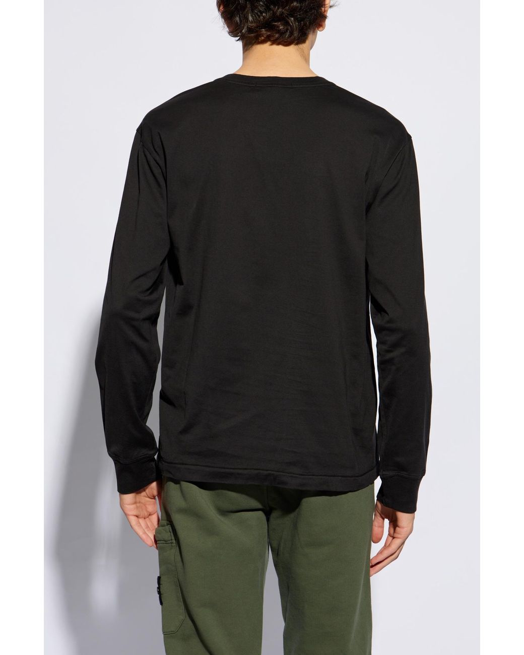 Stone Island Black Long-Sleeve T-Shirt for men