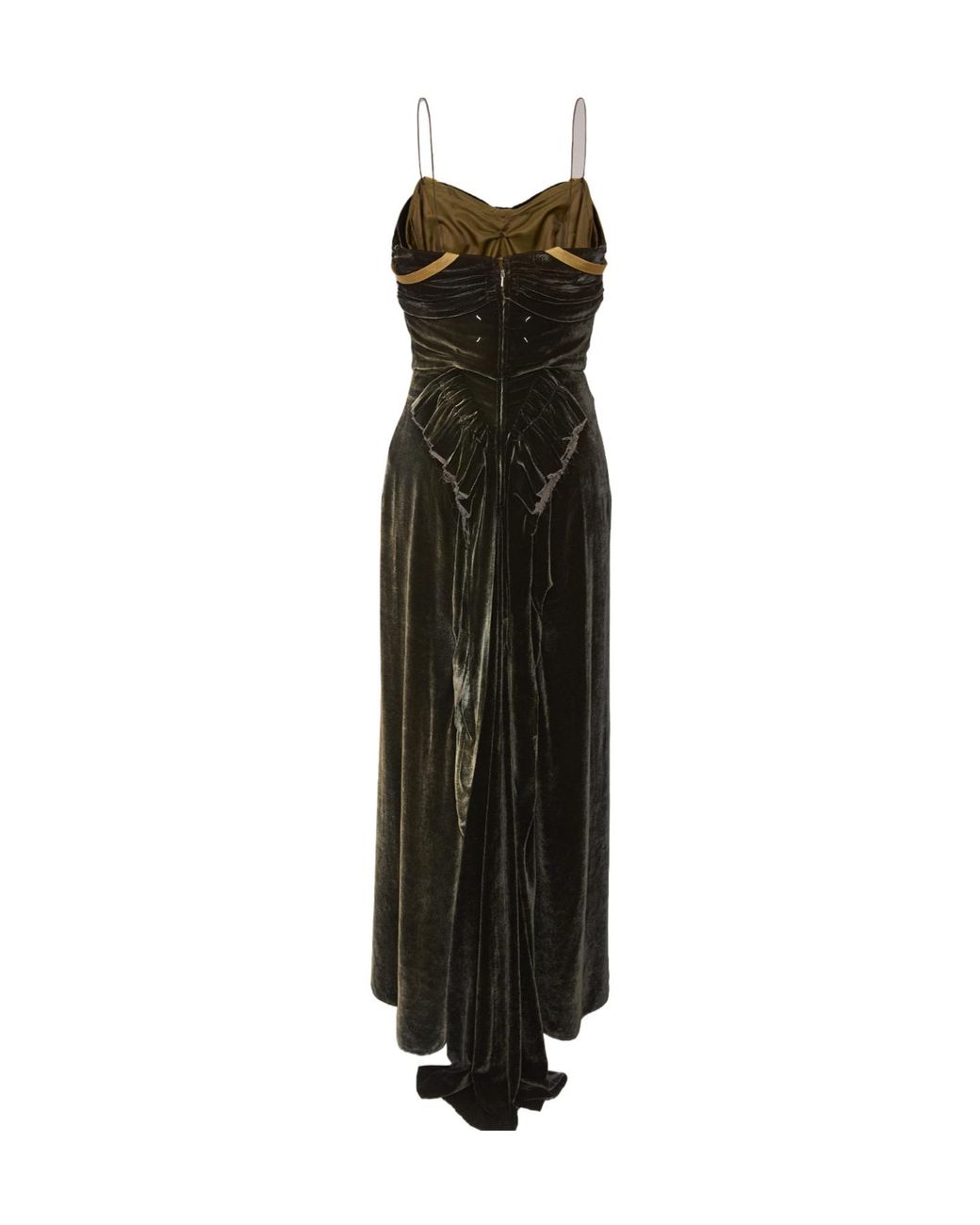 Maison Margiela Black Spaghetti Strap Velvet Dress