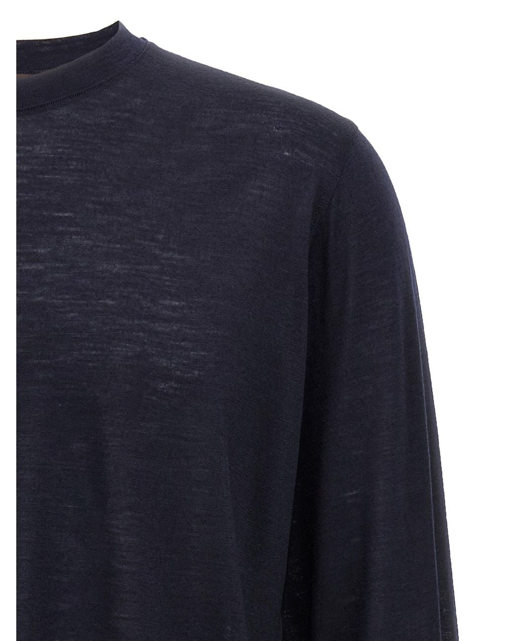 Zanone Blue Slim Fit Wool T-Shirt for men