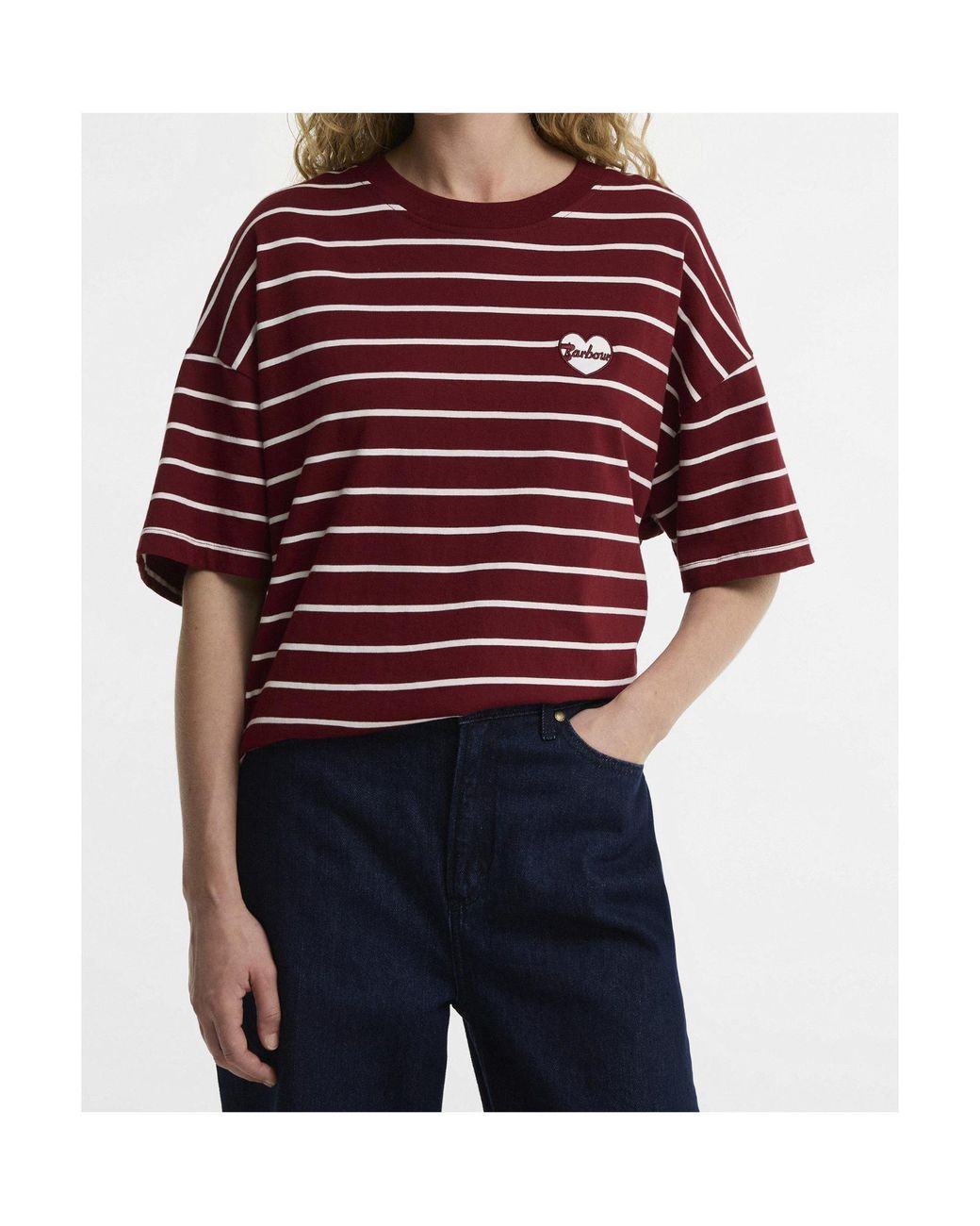 Barbour Red Striped Short-Sleeve Tee