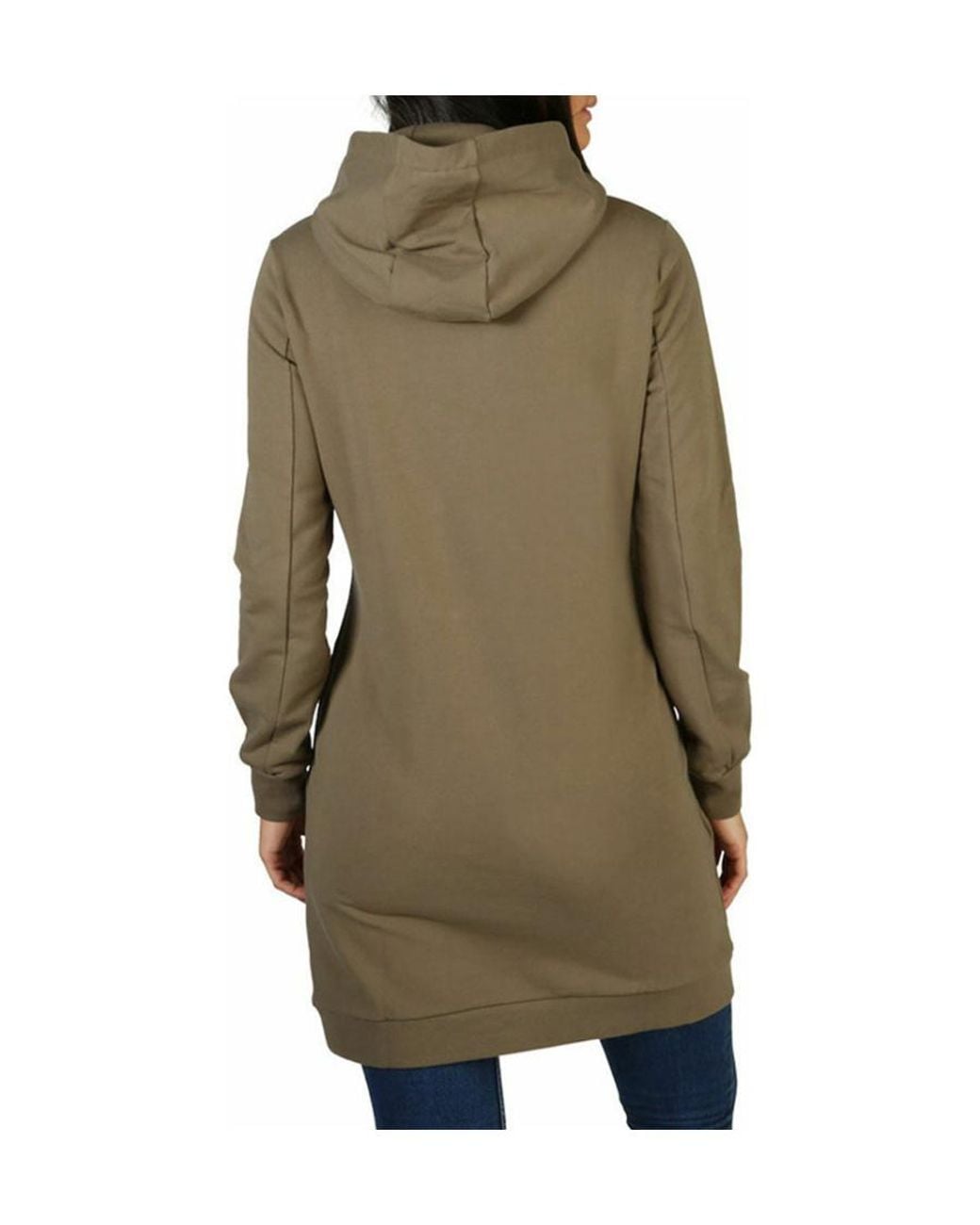 Emporio Armani Green Hooded Long-Sleeve Bodycon Dress