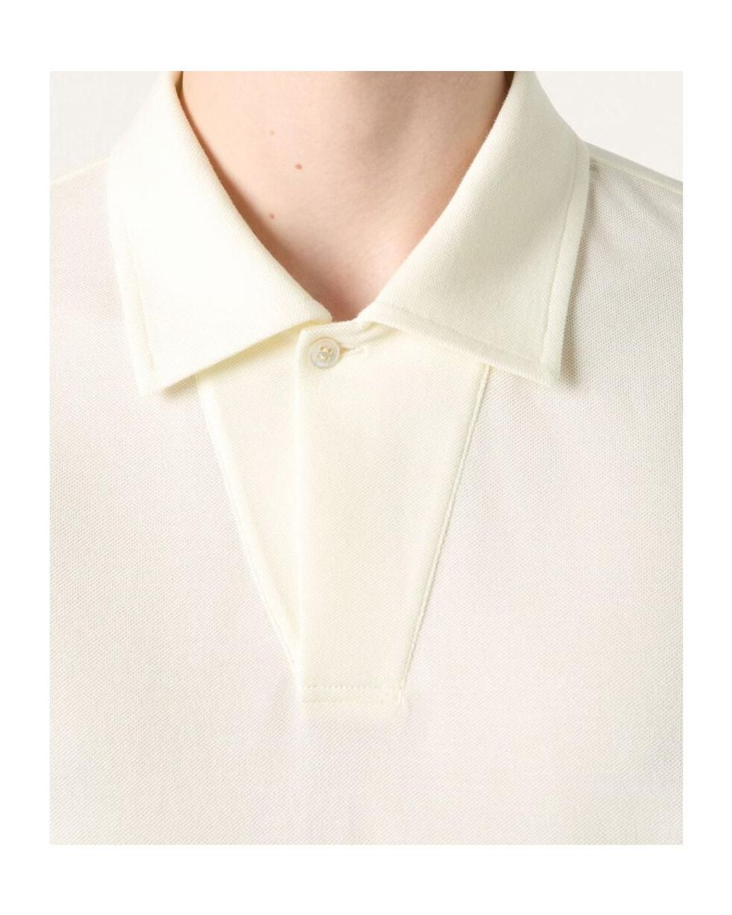Loro Piana White Short-Sleeved Polo Shirt for men