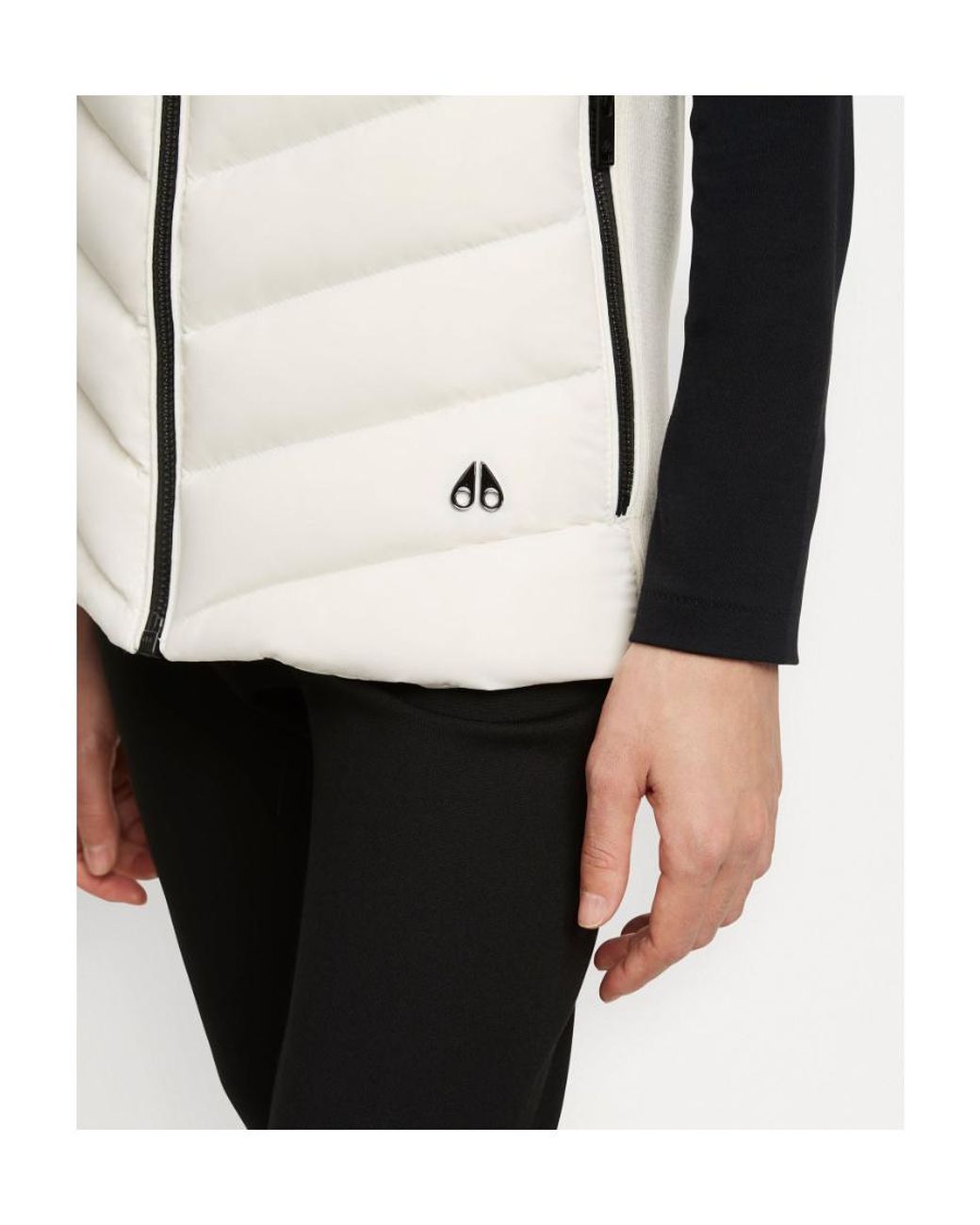 Moose Knuckles White Hooded Quilted Gilet