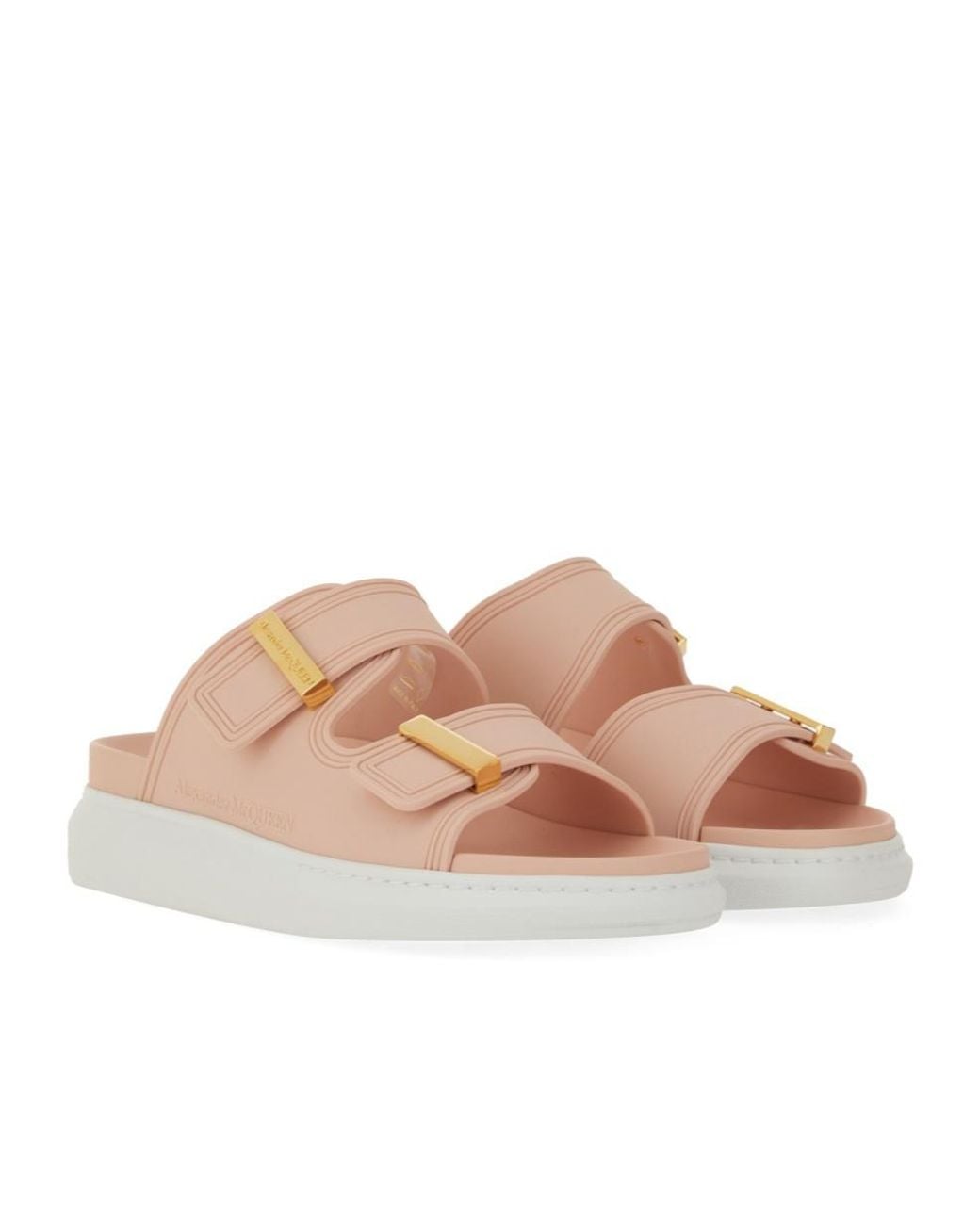 McQueen Multicolor Double Strap Slip-On Slides