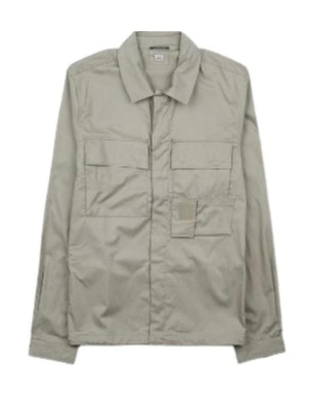 C P Company Gray Zip-Up Cotton Shirt for men