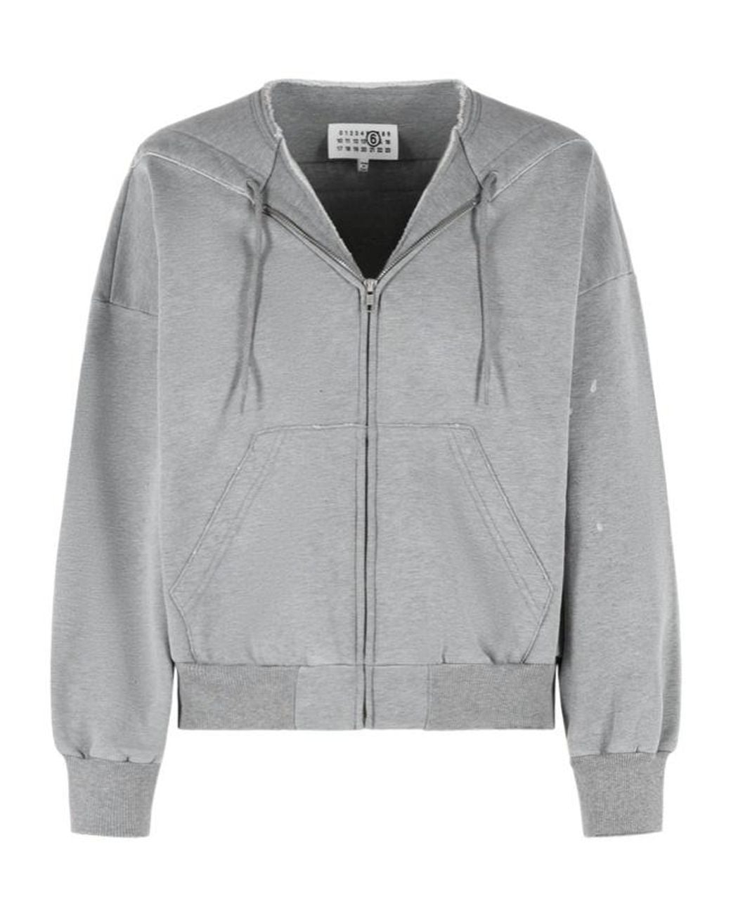 MM6 by Maison Margiela Gray Distressed Drawstring Jacket