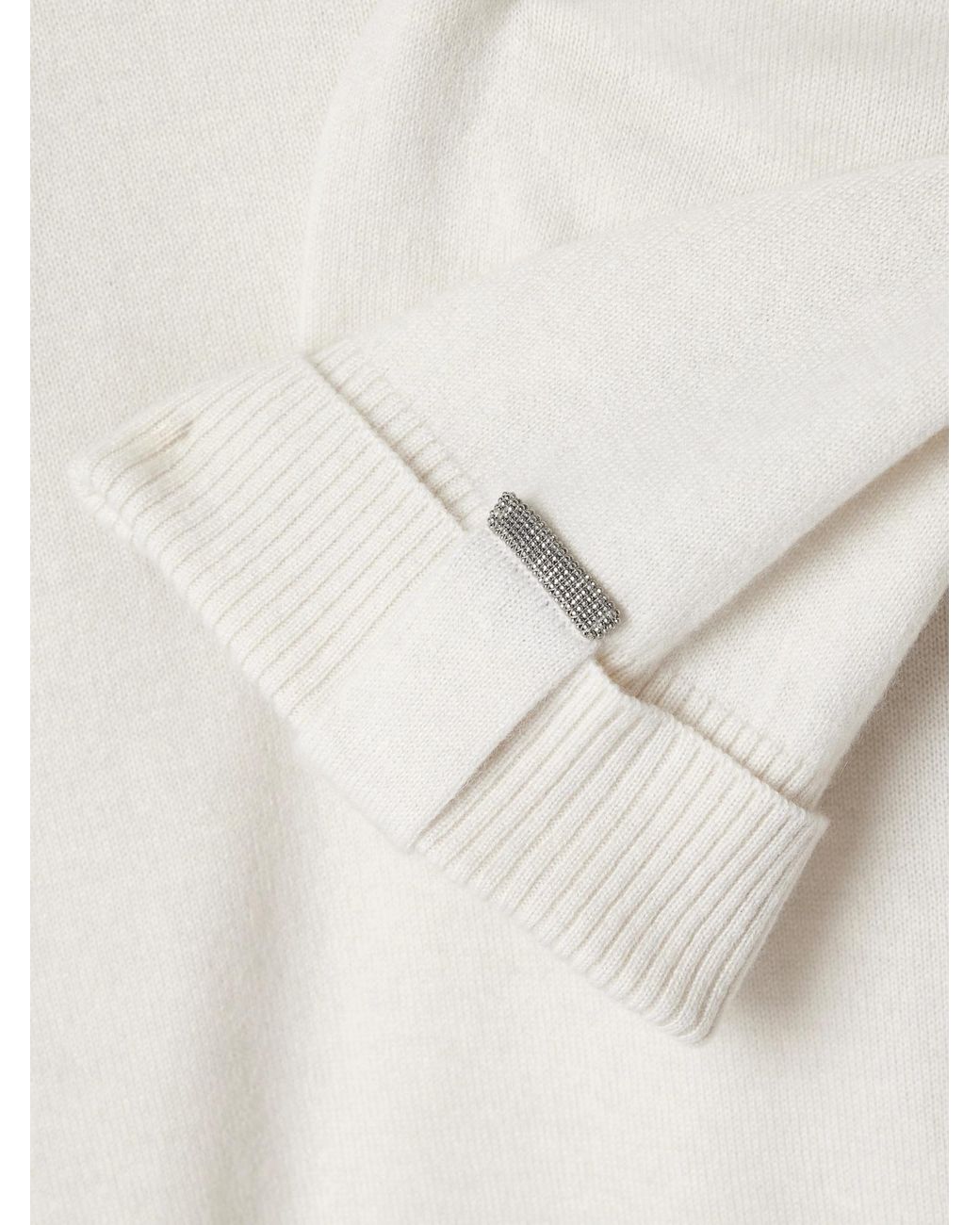 Brunello Cucinelli White Crewneck Knitted Jumper
