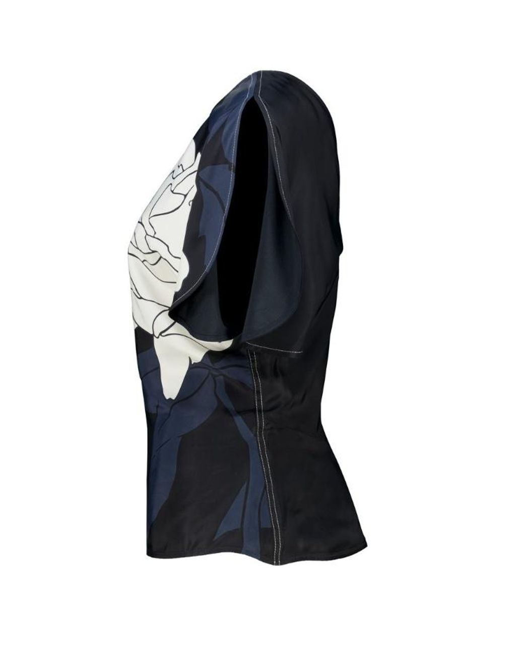 Victoria Beckham Blue Drape Sleeve Top