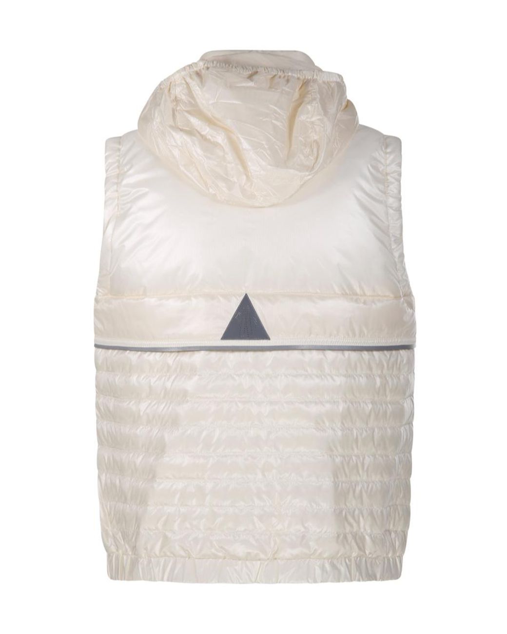 Moncler White Grenoble Logo Patch Padded Gilet