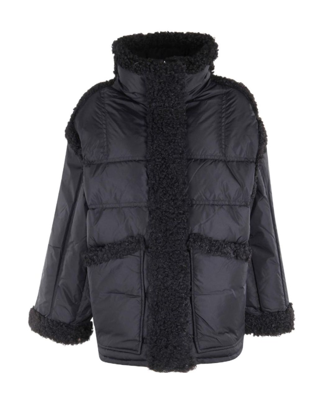 Stand Studio Black Dorothy Funnel Neck Puffer Jacket