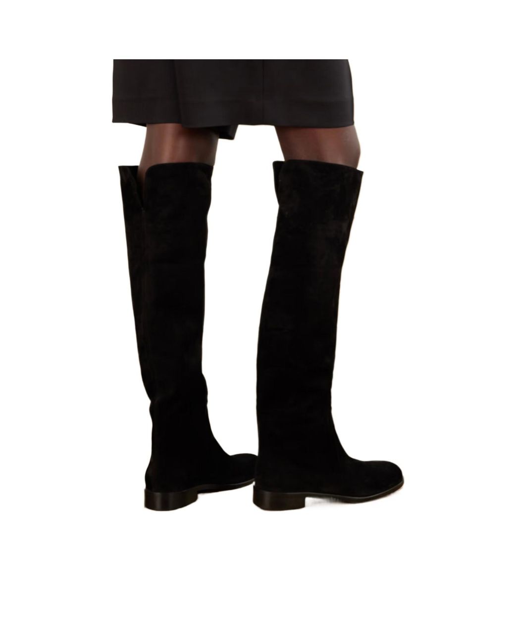 Gianvito Rossi Black Solid Suede Over-The-Knee Boots