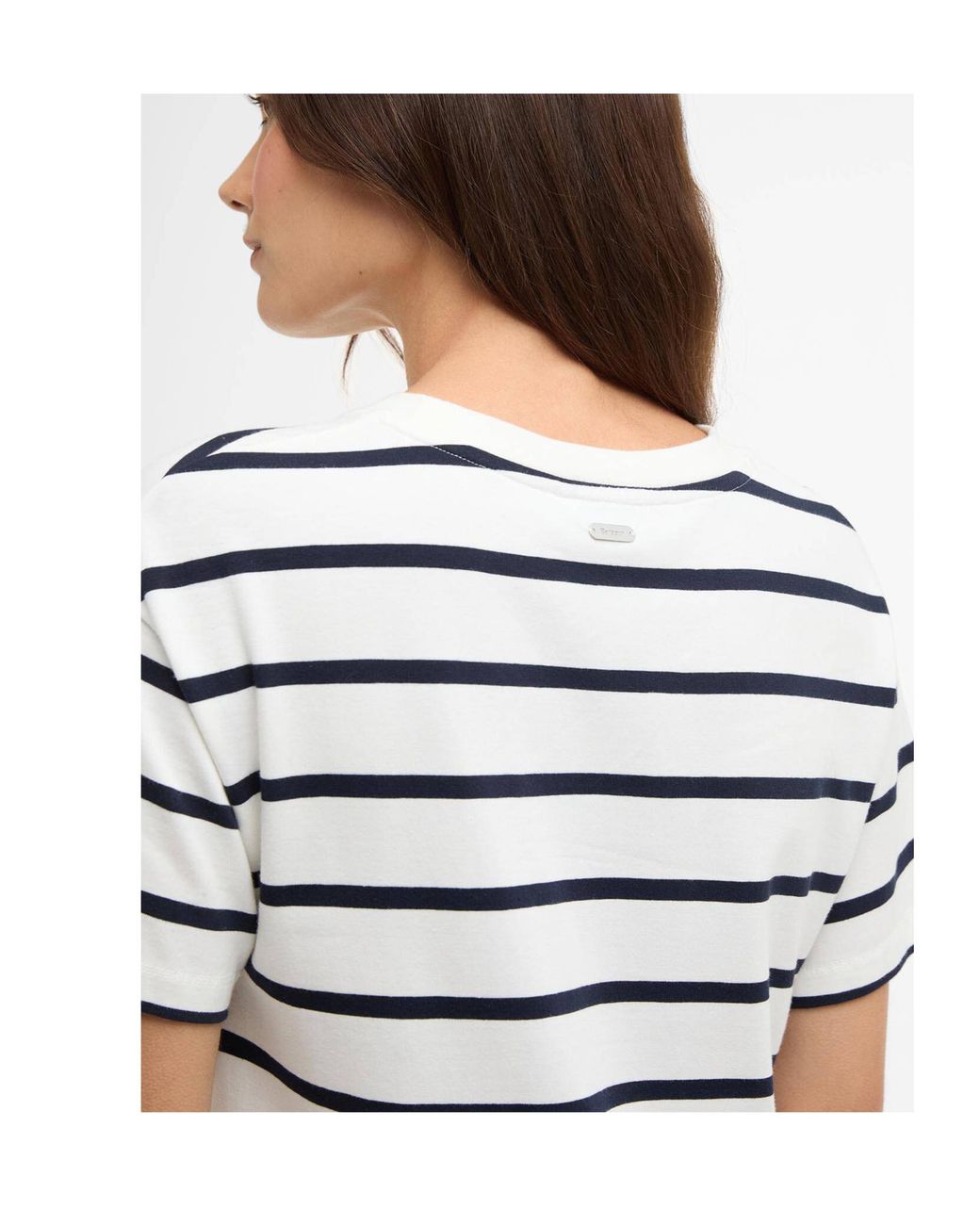 Barbour White Selena Striped Midi Dress