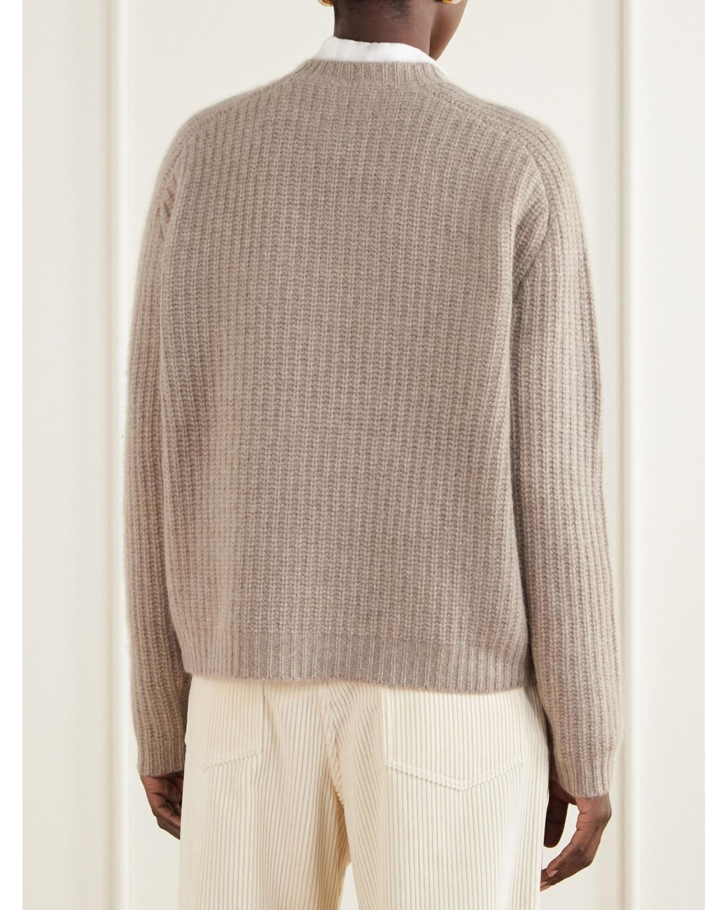 arch4 Natural Ribbed Cashmere Sweater