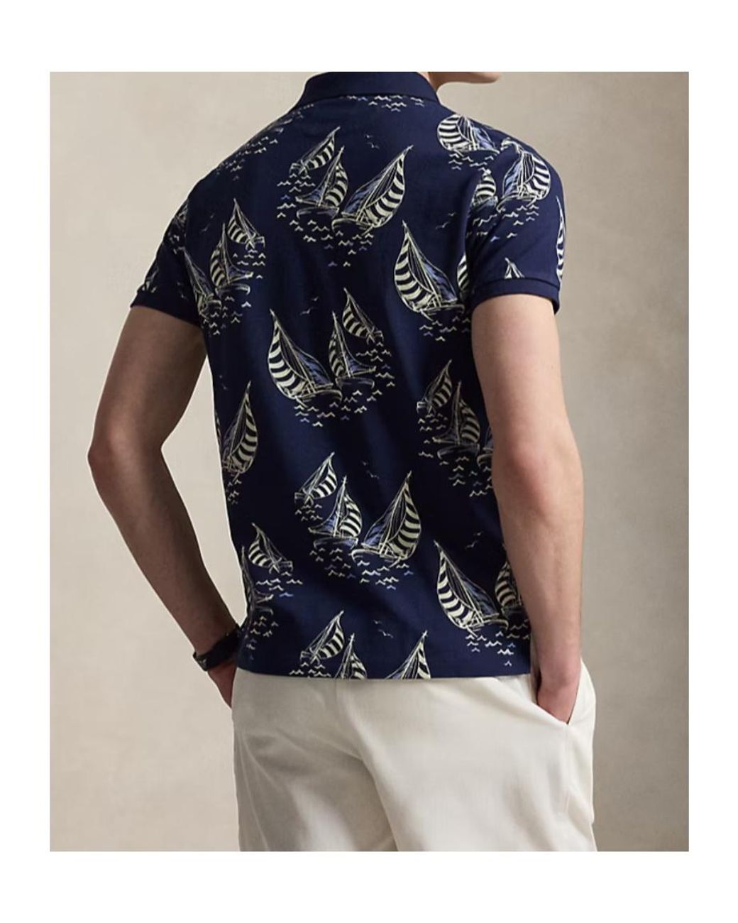 Polo Ralph Lauren Blue Sailboat-Print Polo Shirt for men