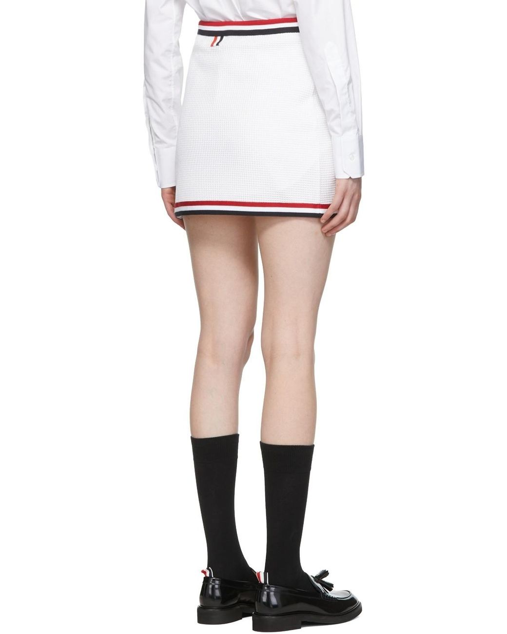 Thom Browne White Rwb Striped Wrap Skirt