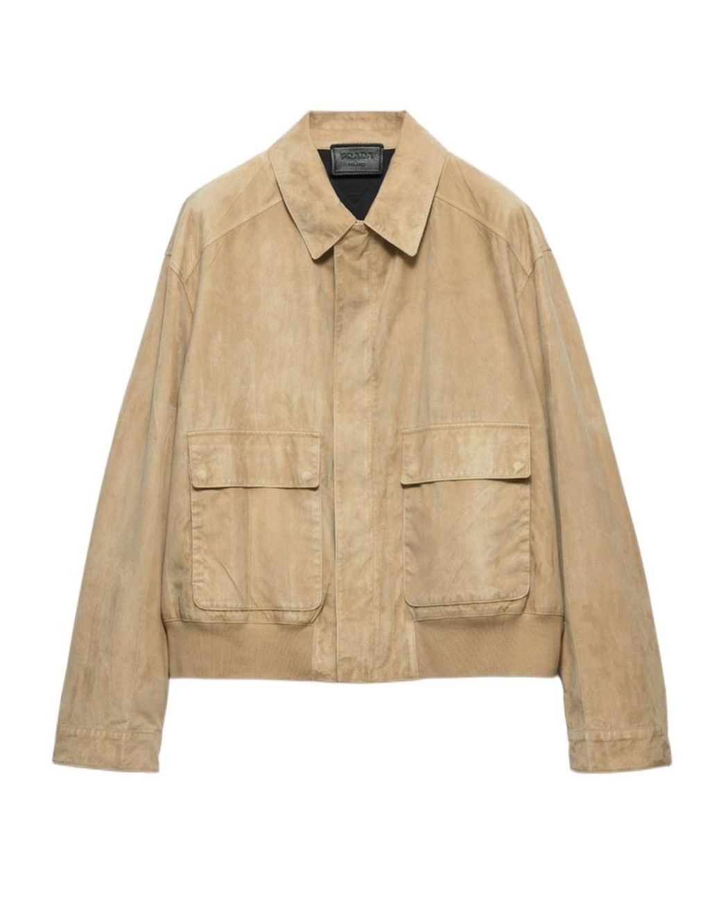 Prada Natural Suede And Cotton Bomber Jacket for men