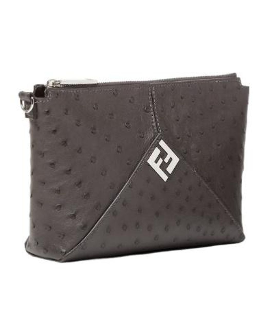 Fendi Gray Lui Clutch for men