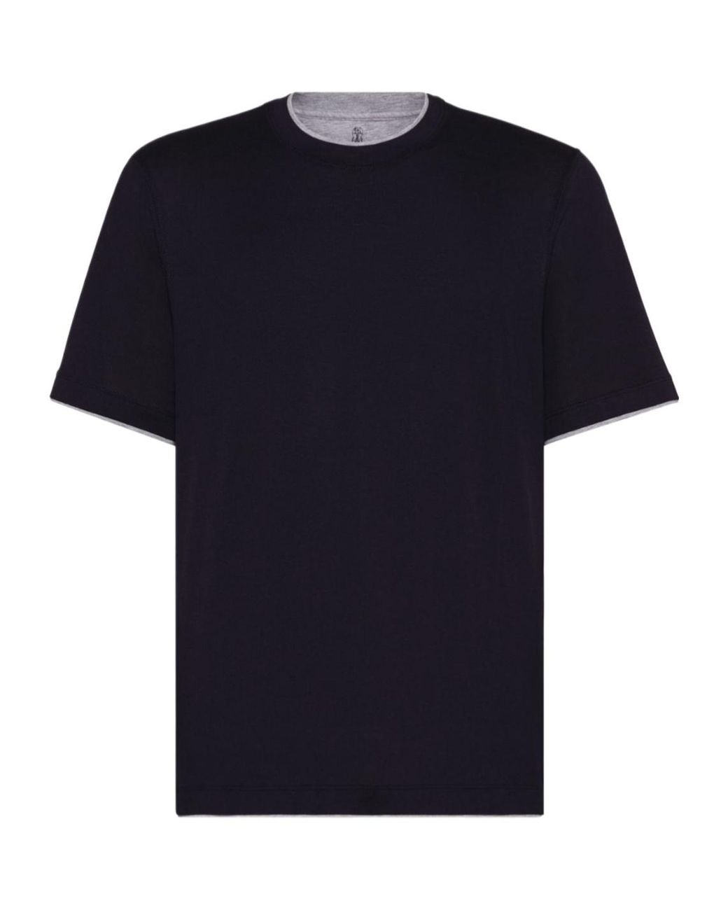 Brunello Cucinelli Black Lightweight Jersey Crewneck T-Shirt for men