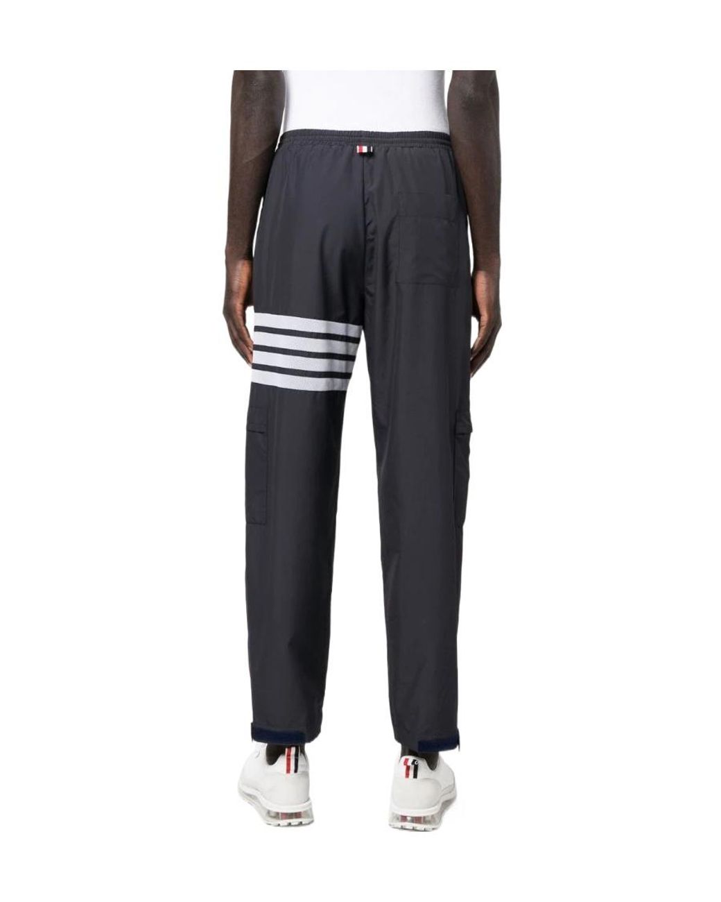 Thom Browne Blue High Waist 4-Bar Striped Track Pants for men