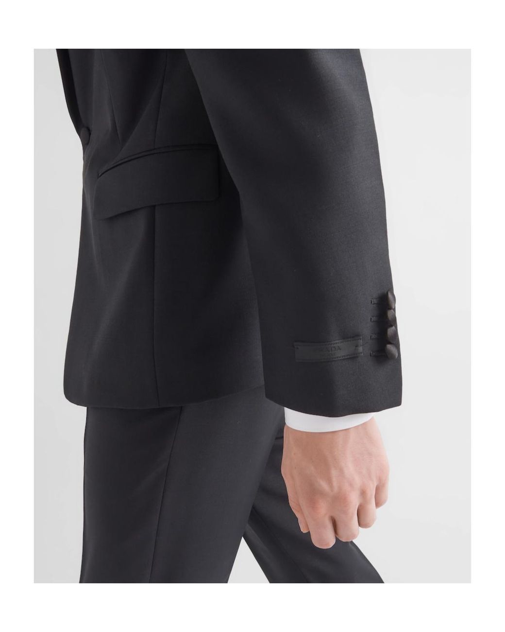 Prada Black Single-Breasted Wool And Mohair Tuxedo for men