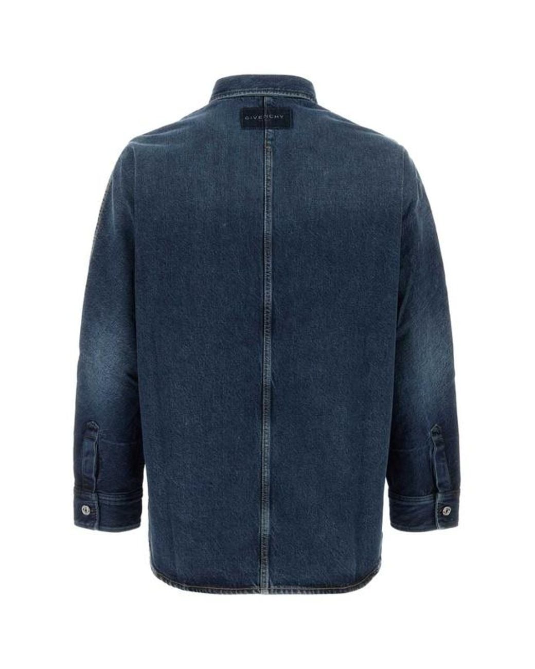 Givenchy Blue Strong Wash Denim Shirt for men