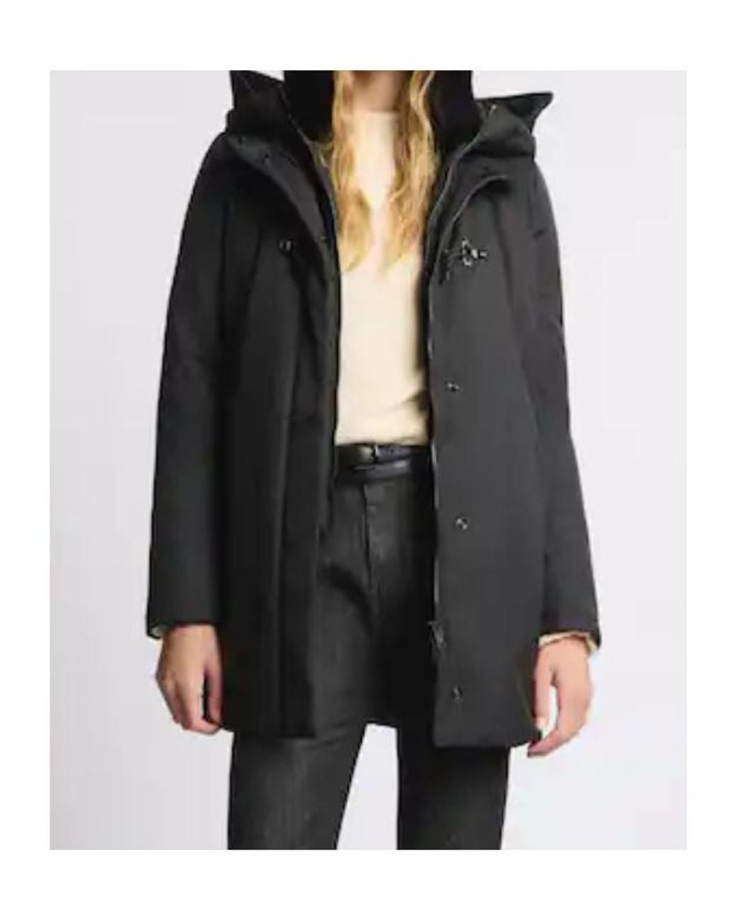 Fay Black Double Toggle Hooded Jacket