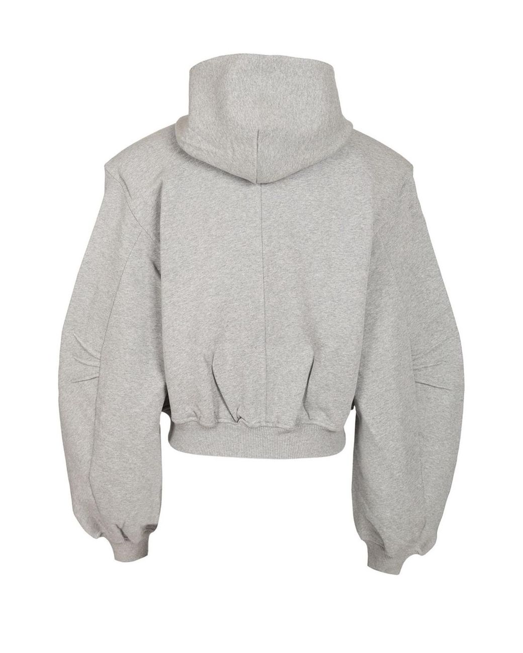 The Attico Gray The Cropped Zip-Up Hoodie